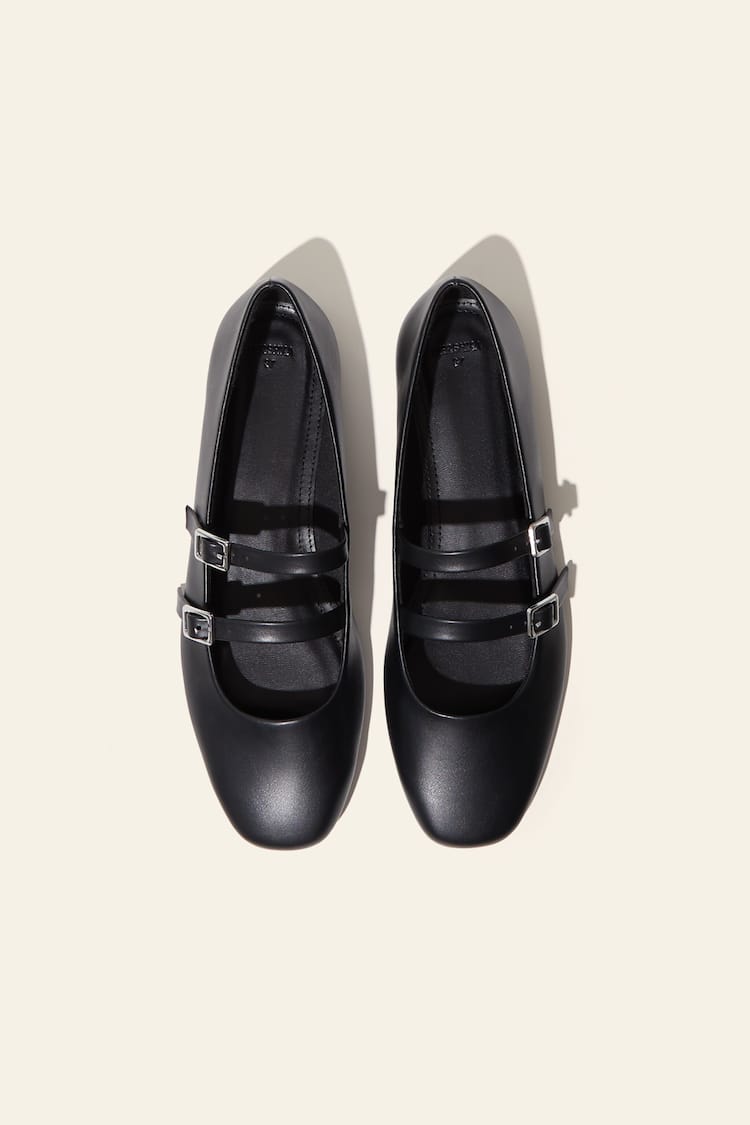 Ballet flats with buckles