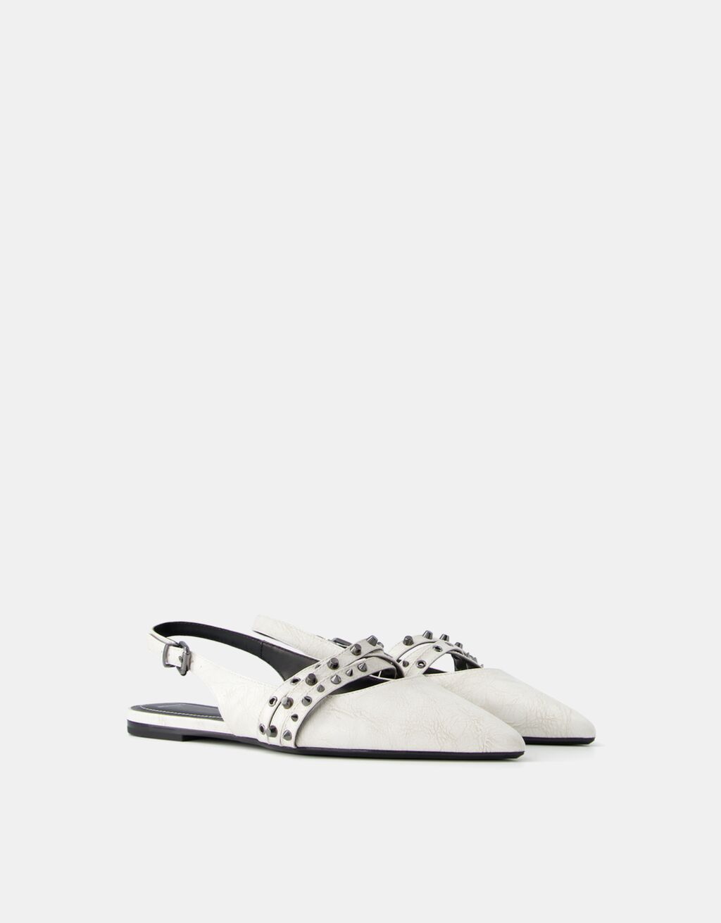 Studded slingback ballet flats Shoes Women Bershka