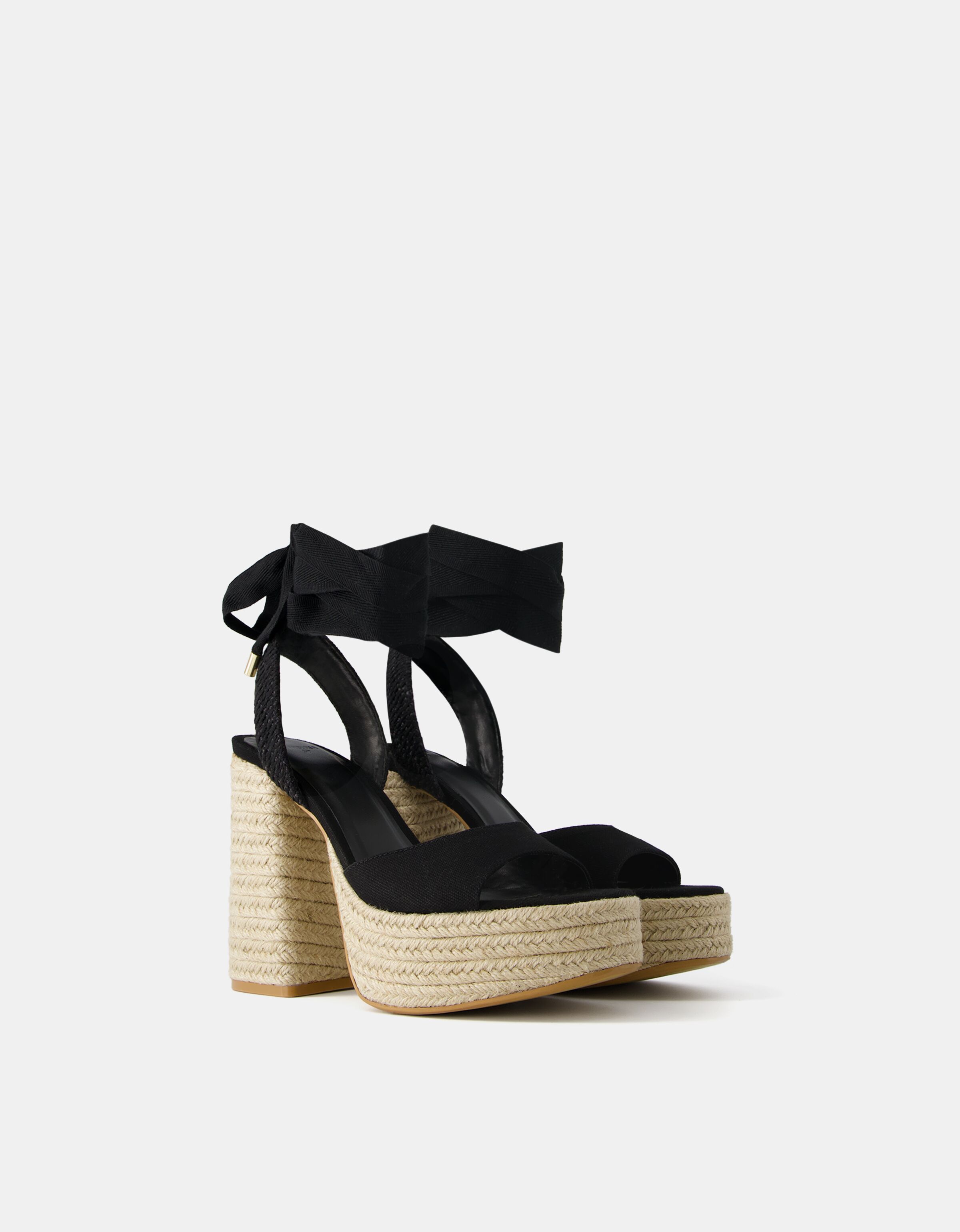 Sandales talon jute multibrides boucle de cheville Chaussures BSK Teen Bershka