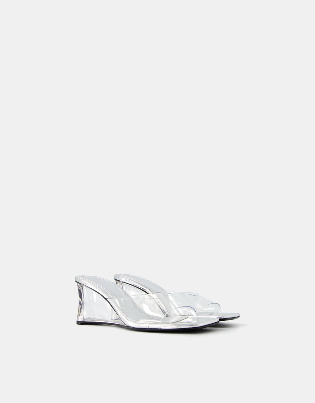 Vinyl heeled mules hotsell