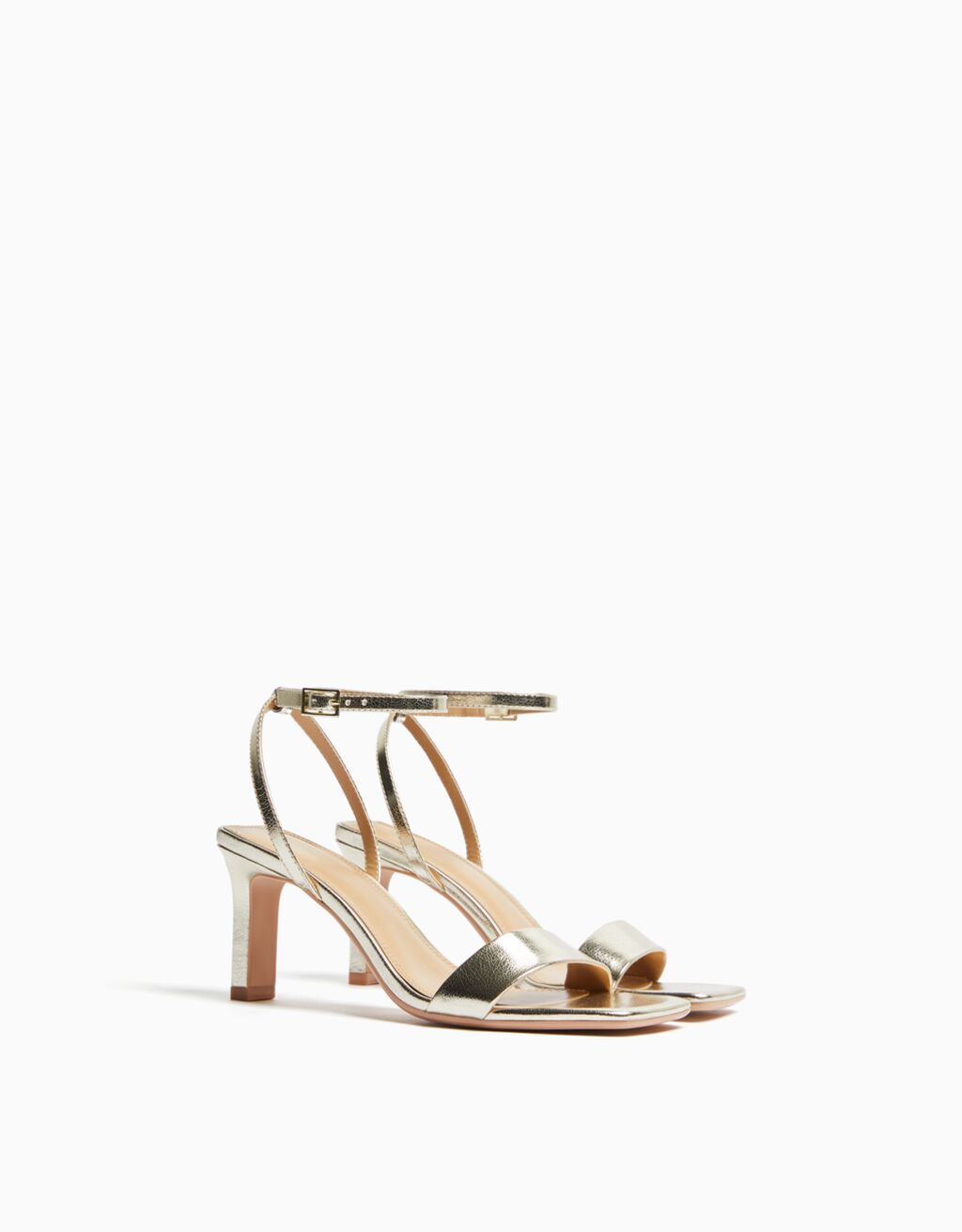 High heel strappy sandals with ankle strap View all Women