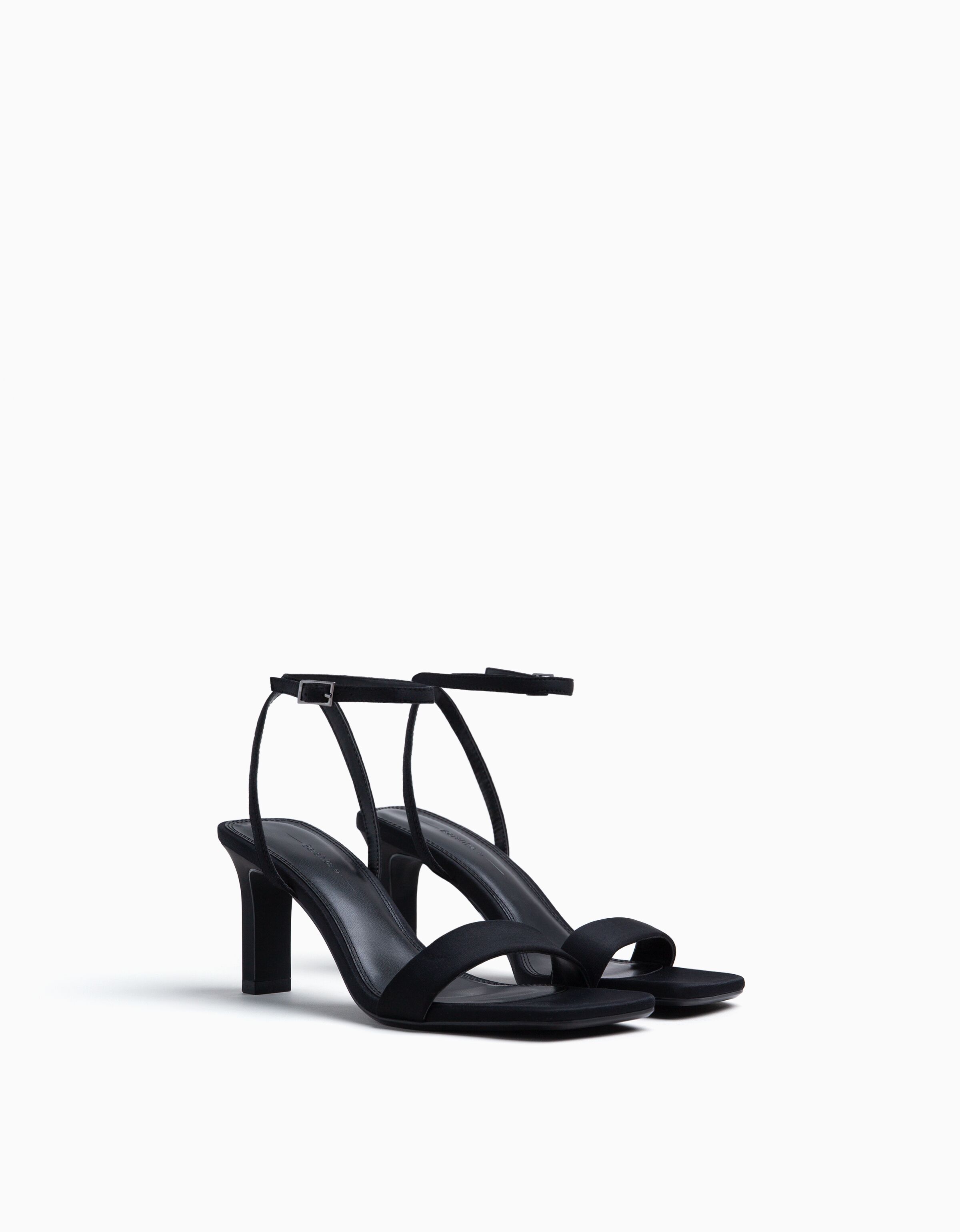 High heel strappy sandals with ankle strap Shoes Women Bershka