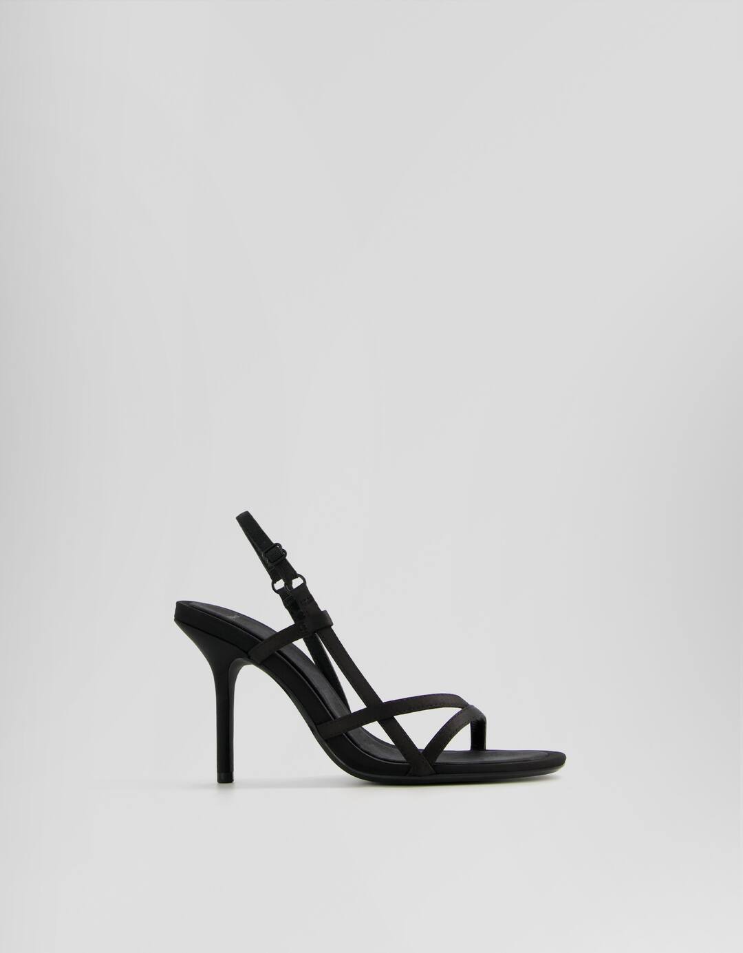 High-heel strappy sandals with ankle strap