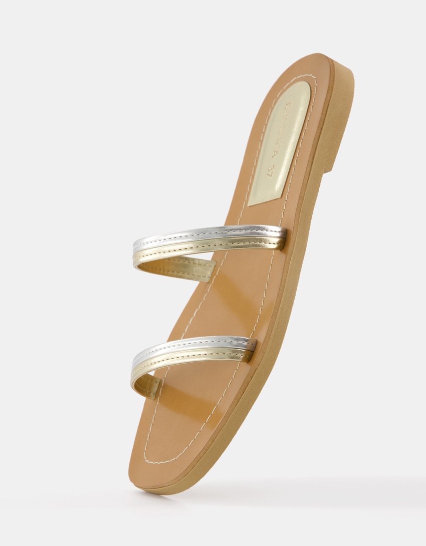 Flat multi strap sandals-Multicolored-2