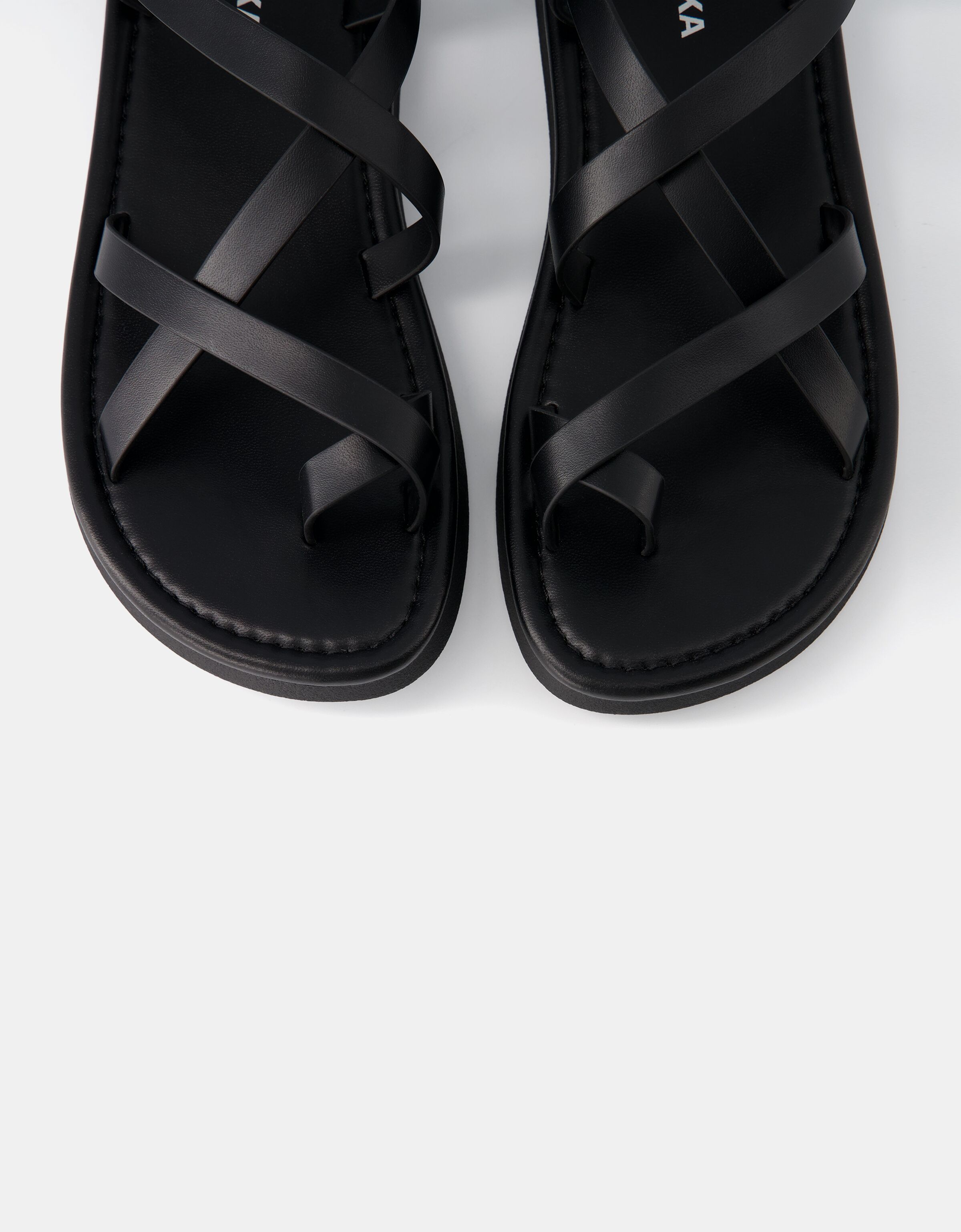 Flat multi strap sandals Shoes Women Bershka