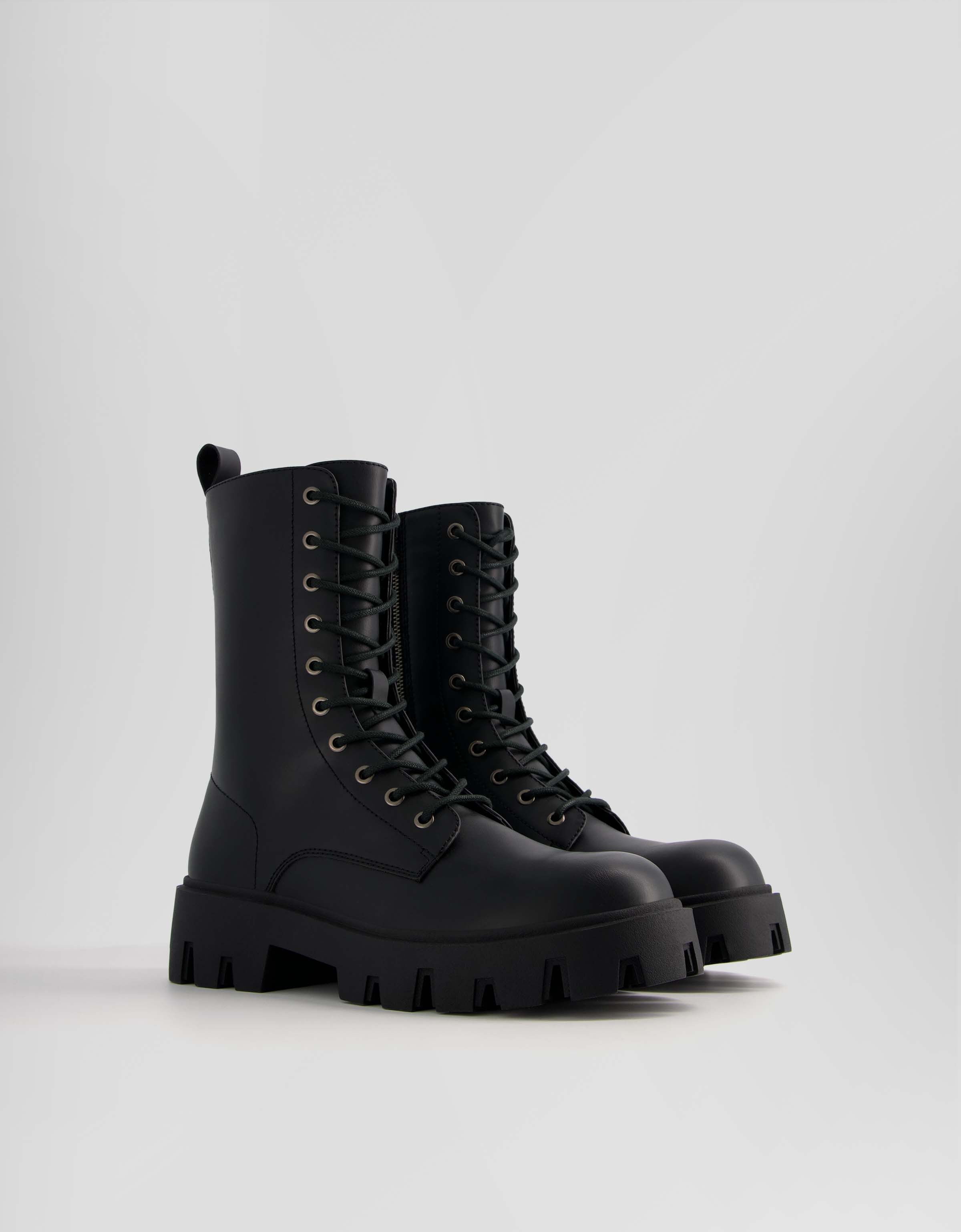 Chunky sole lace sale up boots