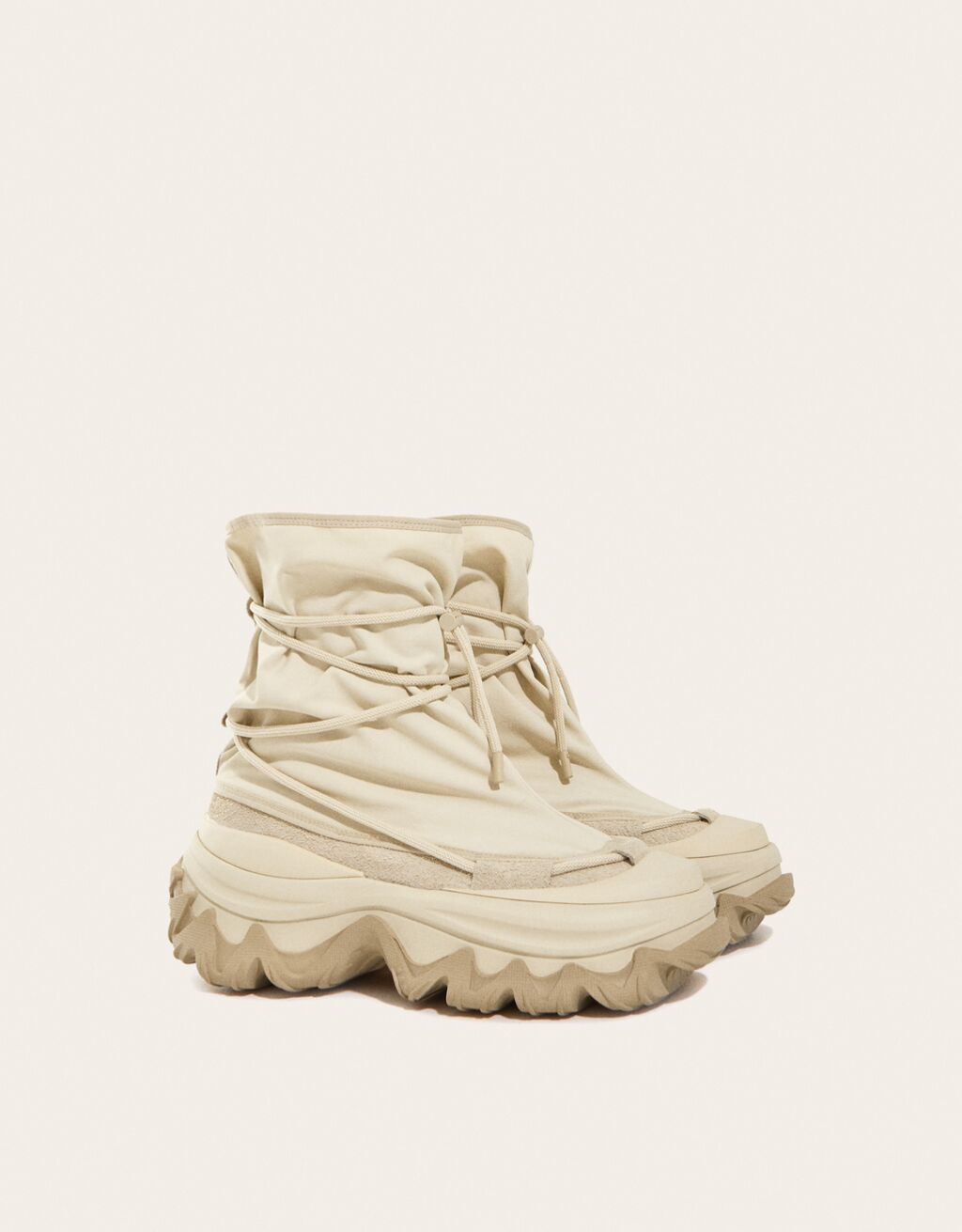 Bottines RAL7000STUDIO x Bershka à lacets-Sable-3