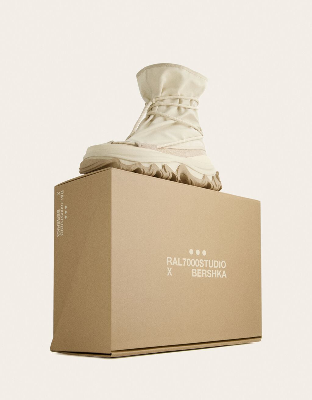 Bottines RAL7000STUDIO x Bershka à lacets-Sable-8