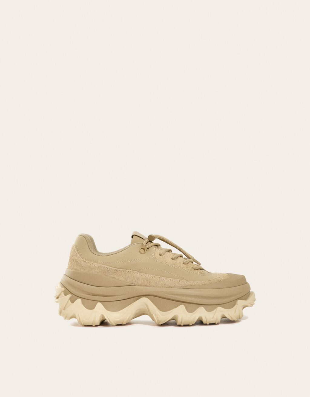 Sneakers RAL7000STUDIO x Bershka à lacets-Sable-3