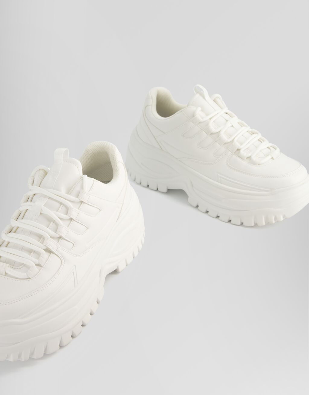 Męskie buty sportowe na grubej podeszwie XL-Biały-3