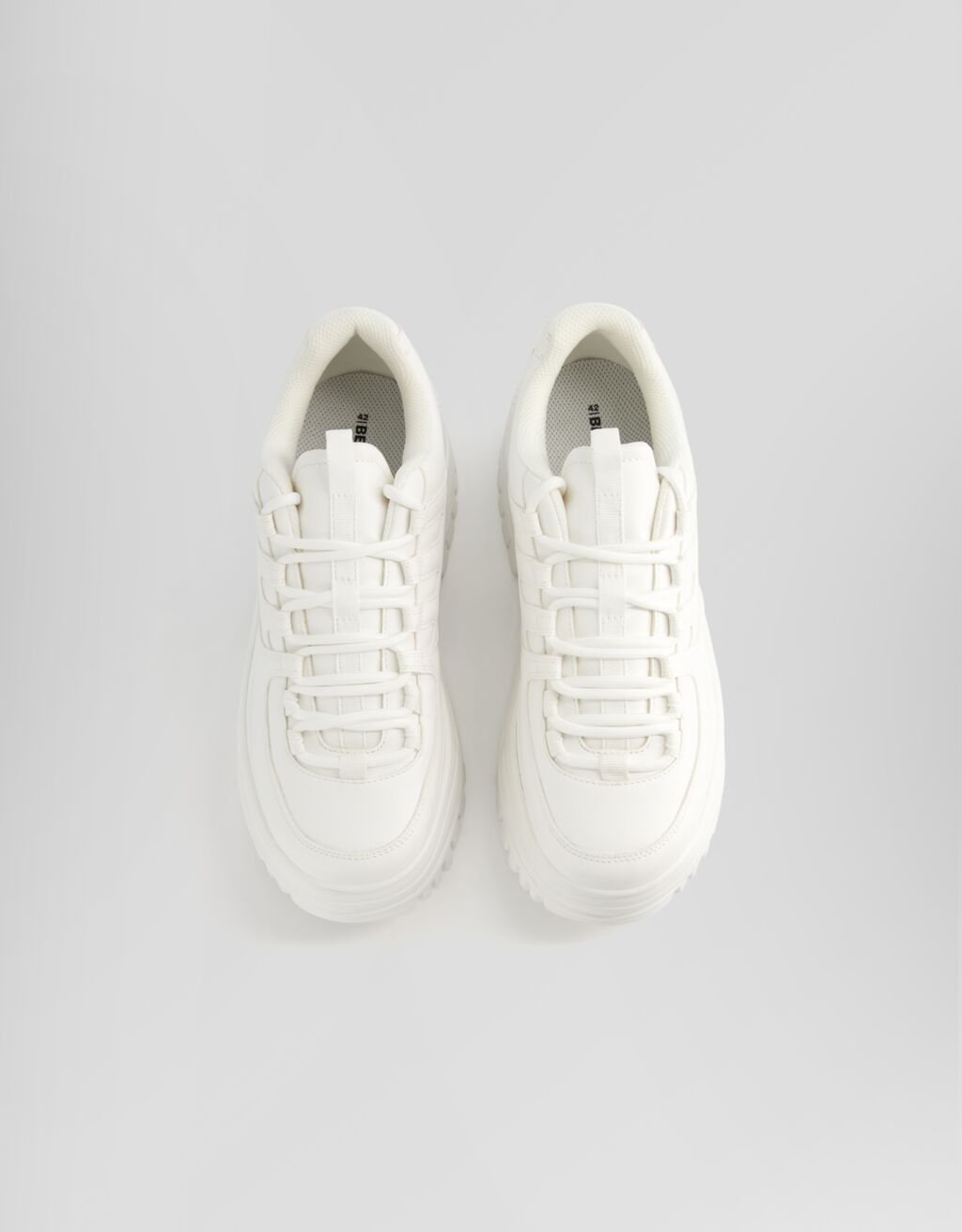 Męskie buty sportowe na grubej podeszwie XL-Biały-4