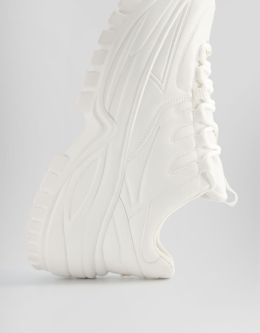 Sneakers volume semelle XL homme-Blanc-2