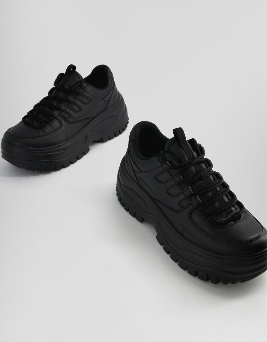 Men’s trainers with thick soles-BLACK-3