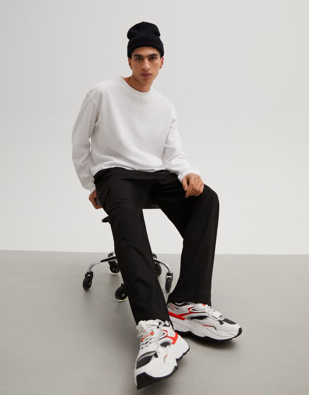 Mens chunky sale white trainers