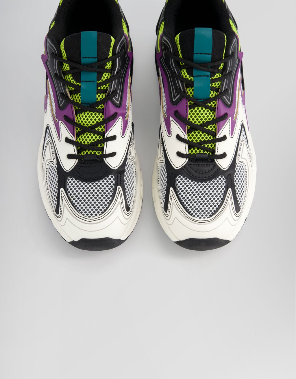 Sneakers contrastantes mesh multicolore homme-Multicouleur-5