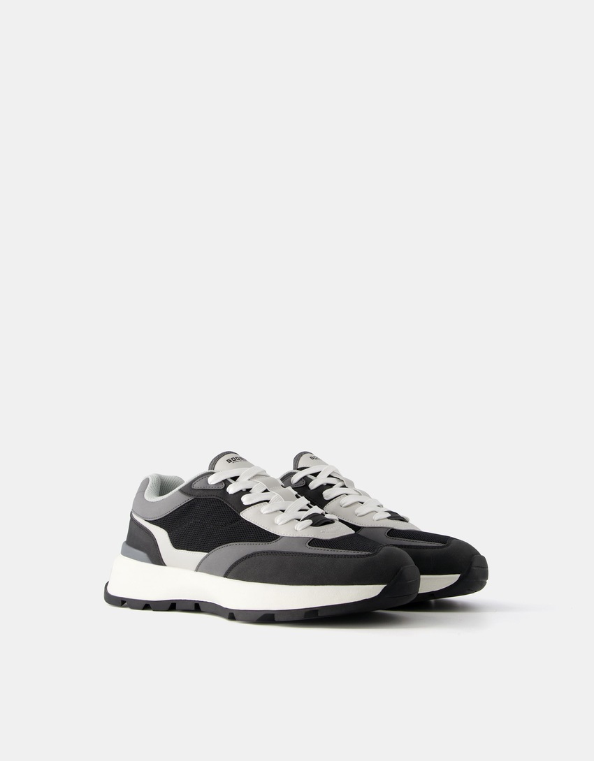 Sneakers mesh homme-Noir-1