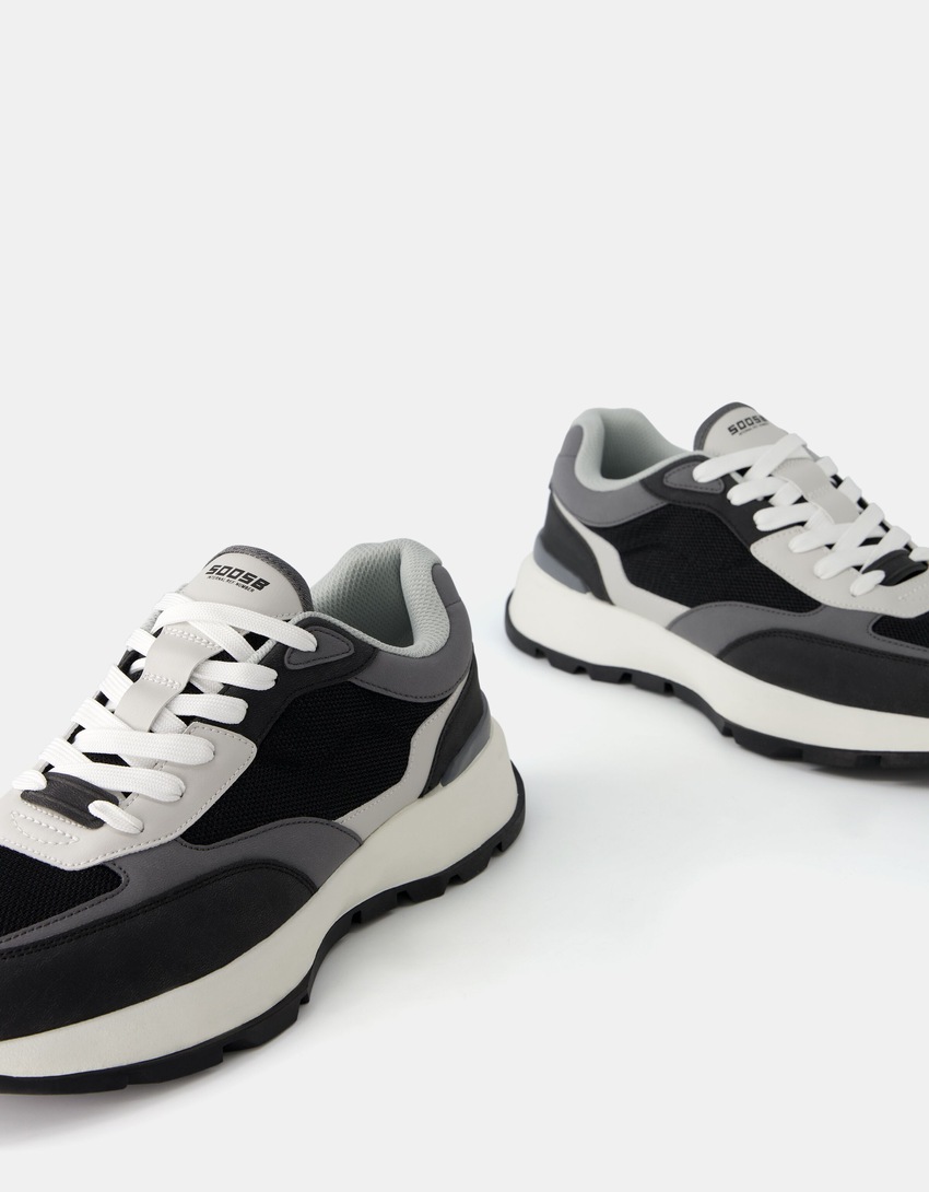 Sneakers mesh homme-Noir-2
