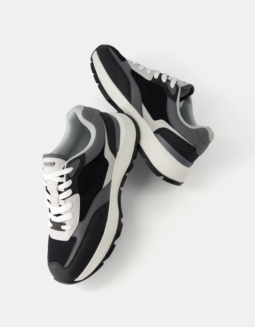 Sneakers mesh homme-Noir-4