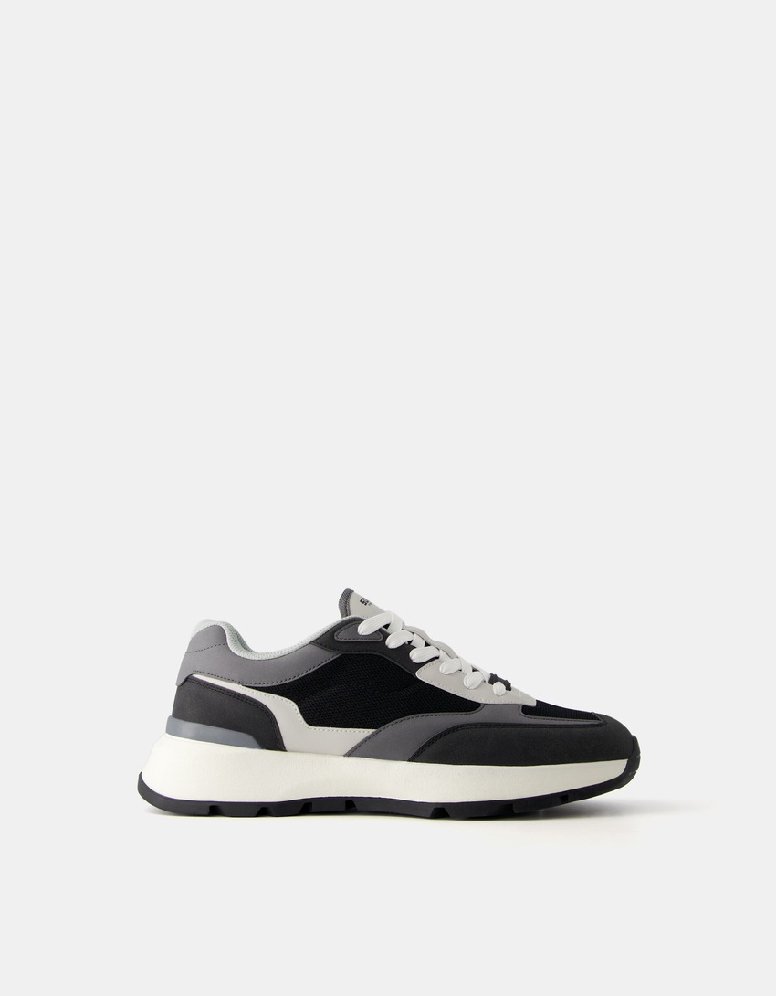 Sneakers mesh homme-Noir-5