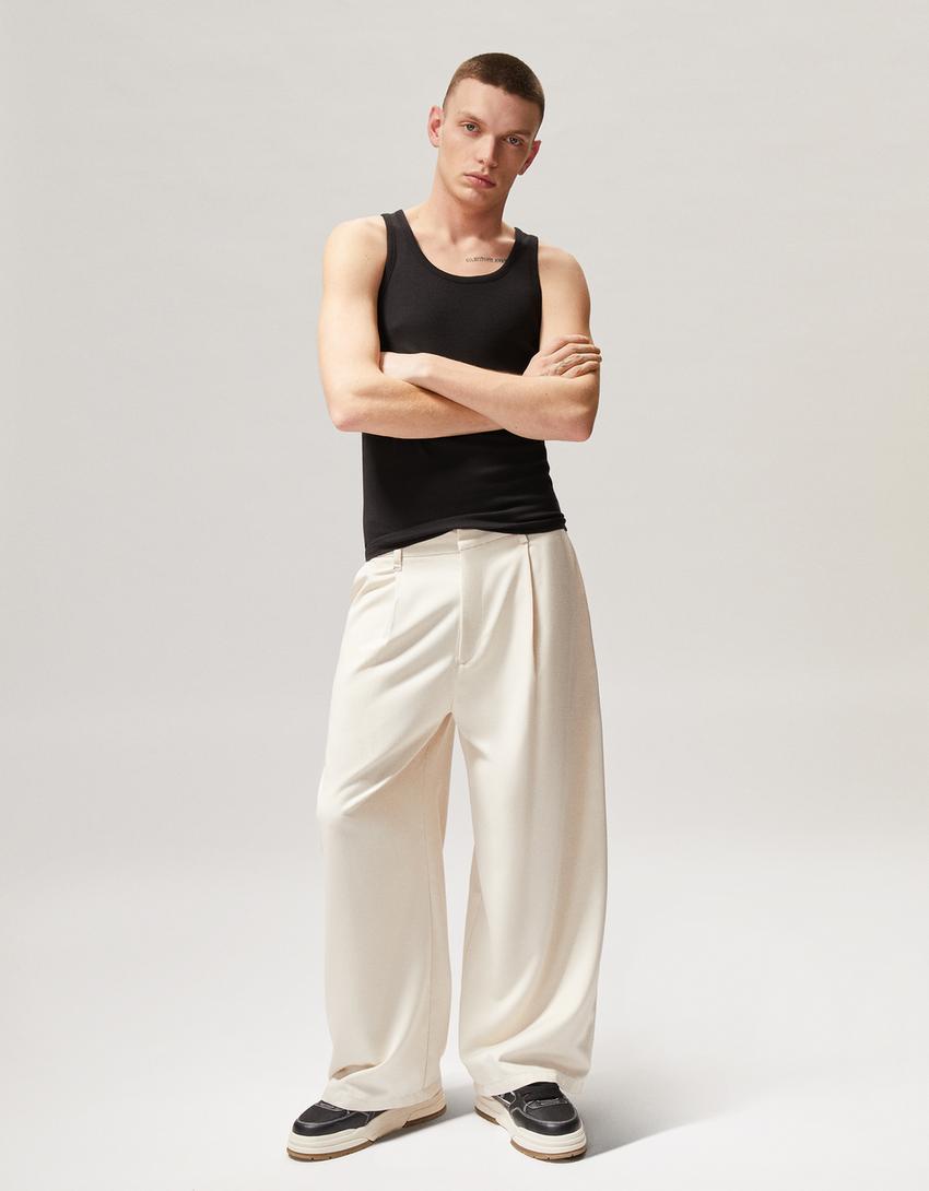 נעלי סניקרס לגברים בסגנון Skater-שחור-1