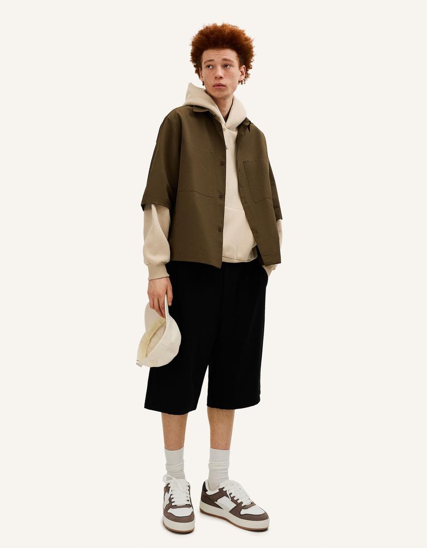 Sneakers met meerdere vlakken heren-Bruin-1