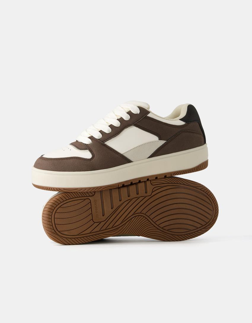Sneakers met meerdere vlakken heren-Bruin-3