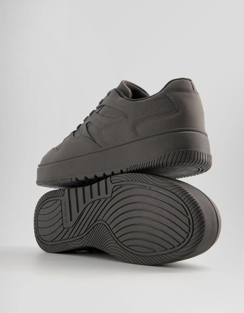 حذاء رياضي رجالي متعدد القطع أحادي اللون-رمادي-3