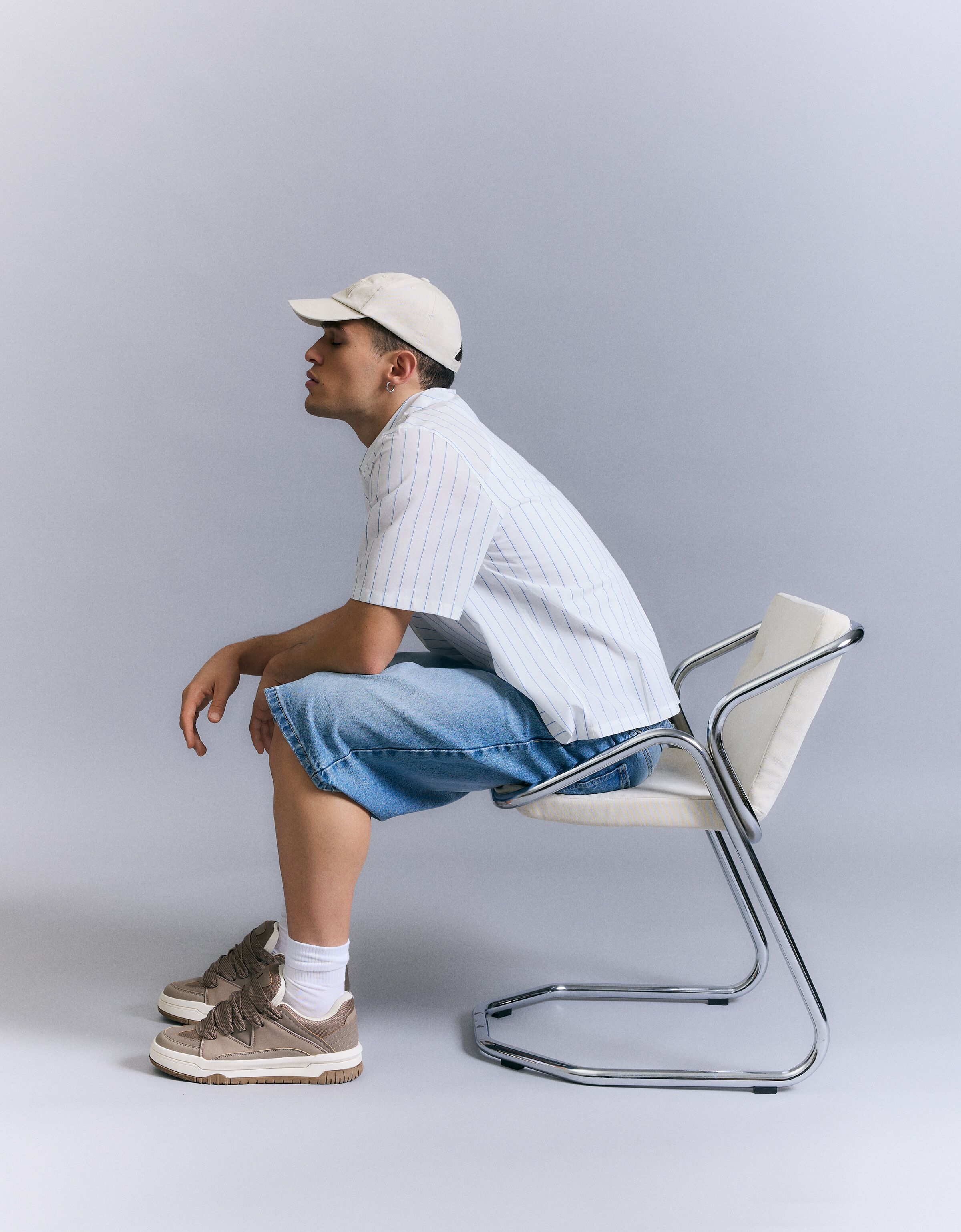 Skater sneakers voor mannen met dikke zool Heren Bershka