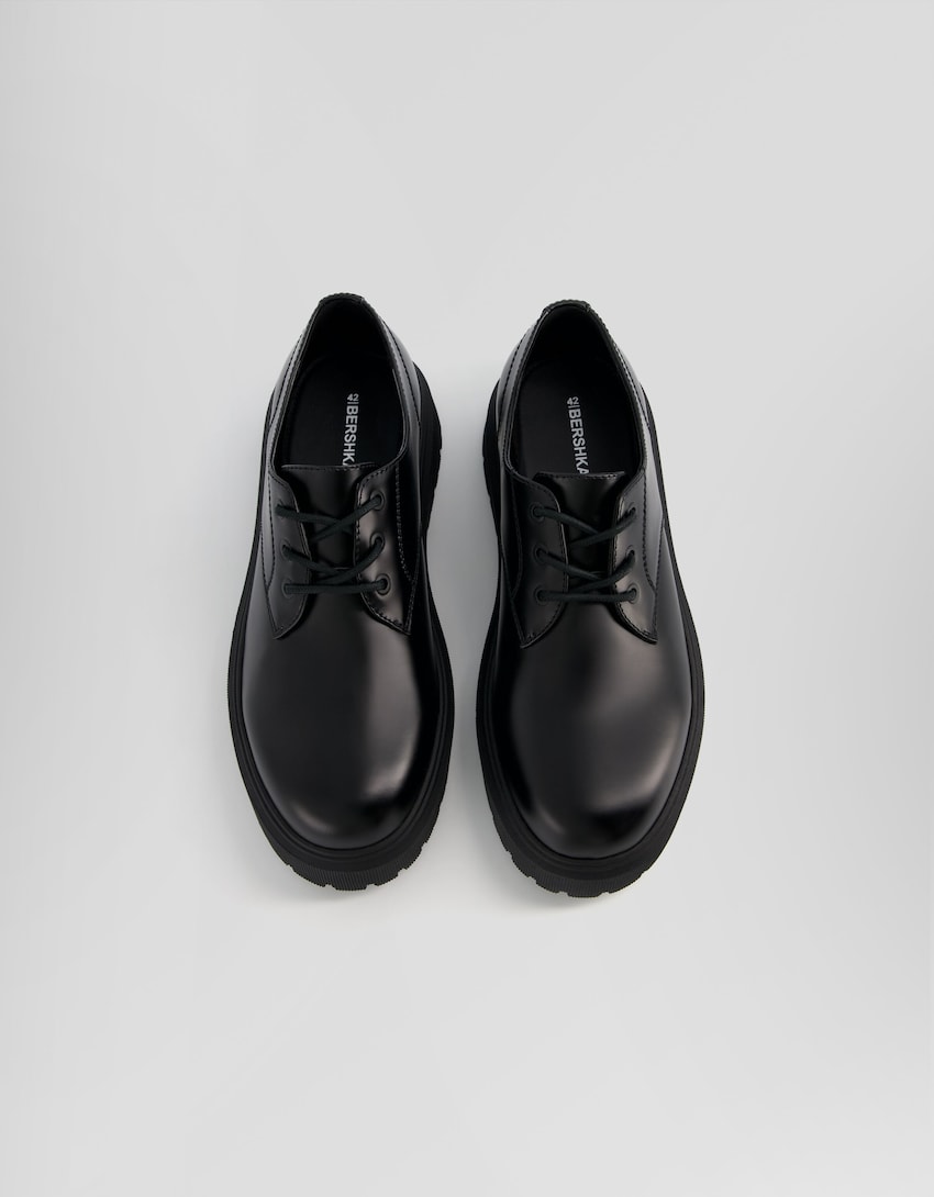 Erkek blucher ayakkabı-SİYAH-4