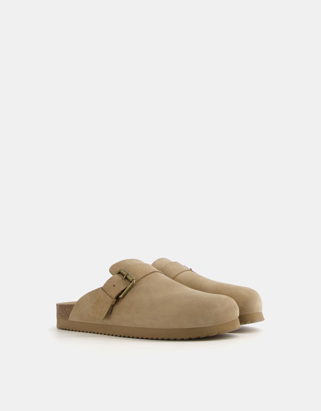 Men s LEATHER clogs with buckle Smart Shoes Men Bershka