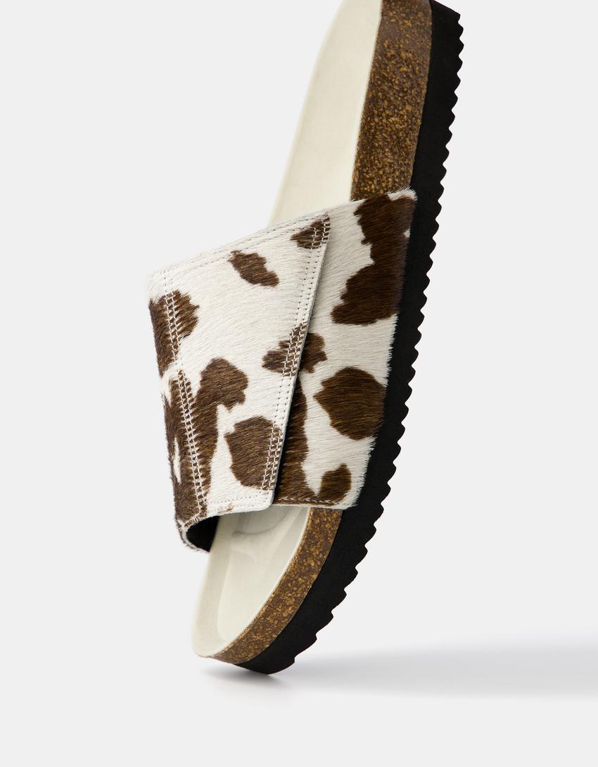 Sandales CUIR imprimé animal-Multicouleur-4