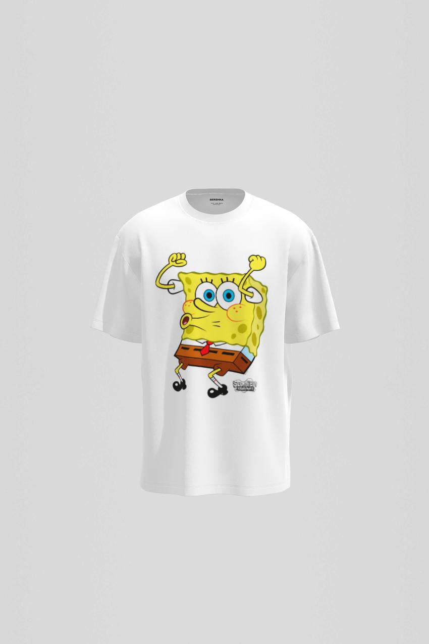 Camiseta SpongeBob manga corta-Blanco-0