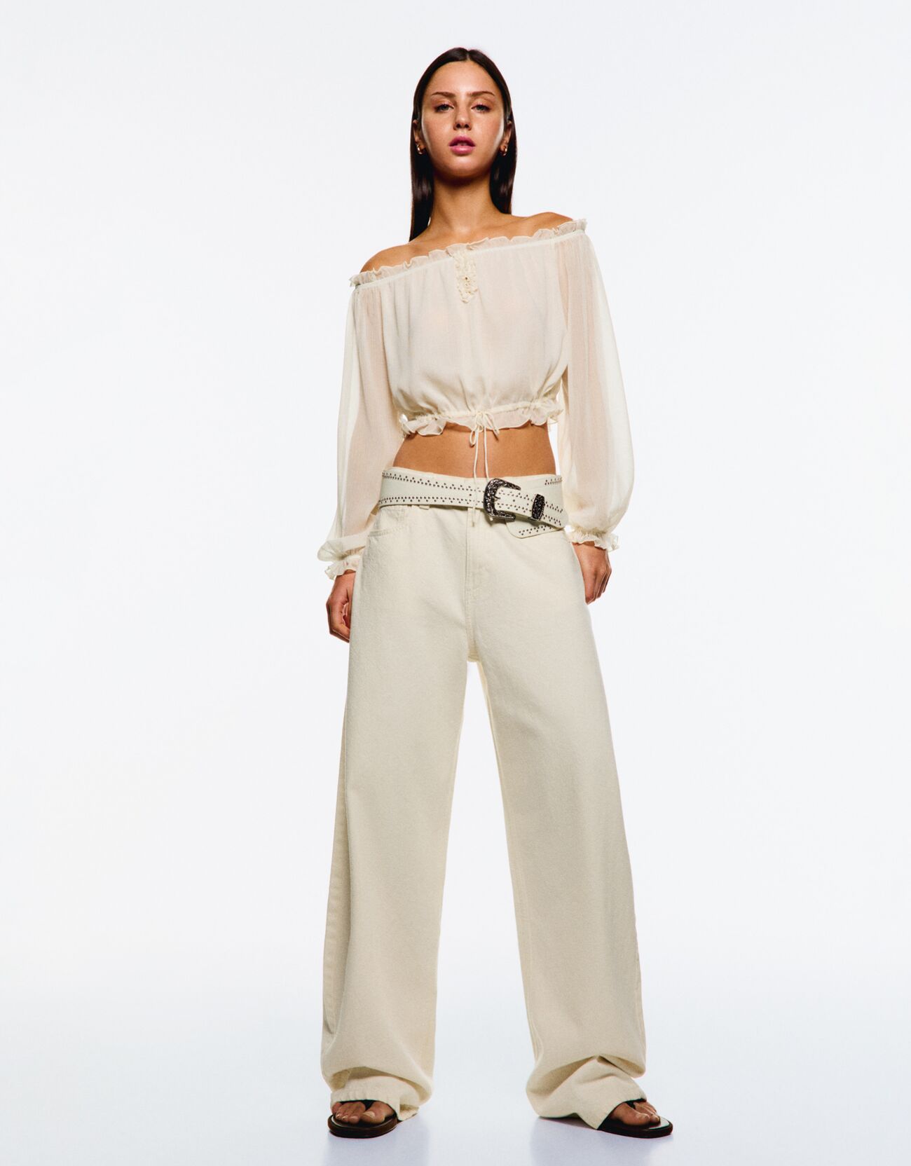 Wide-leg barrel jeans