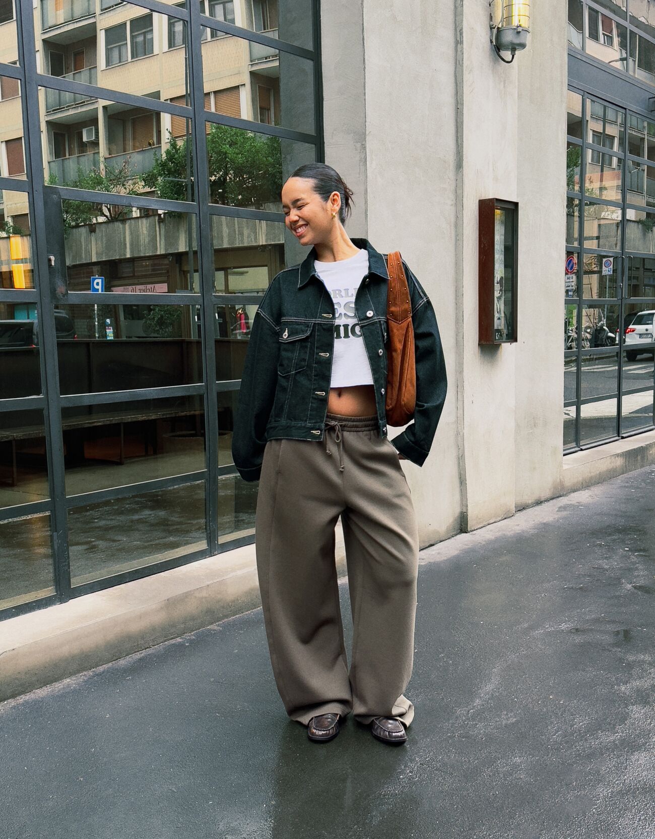 Plush barrel trousers