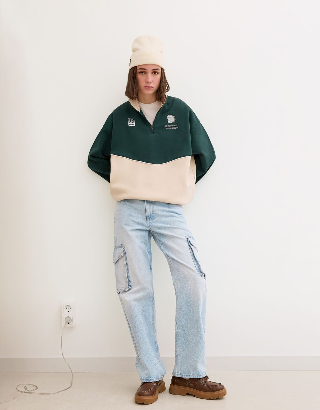 Jean cargo straight-Bleu clair-0