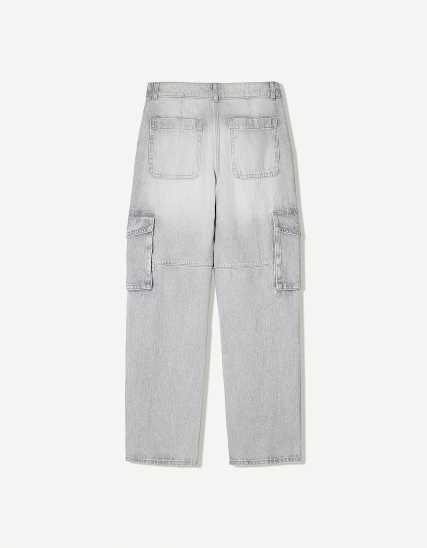 Jeans cargo straight-Cinza-4
