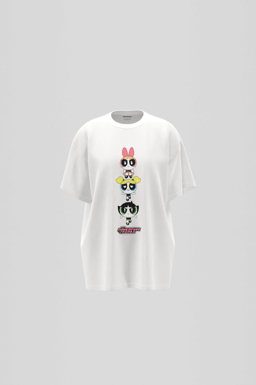 Powerpuff Girls oversize short sleeve T-shirt-Off white-0