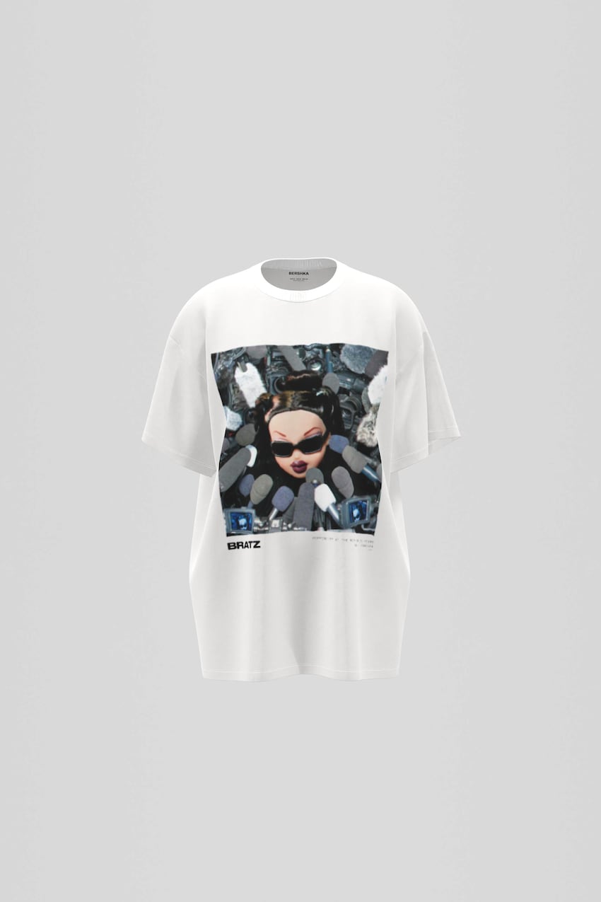 T-shirt Bratz de manga curta oversize-Gelo-0