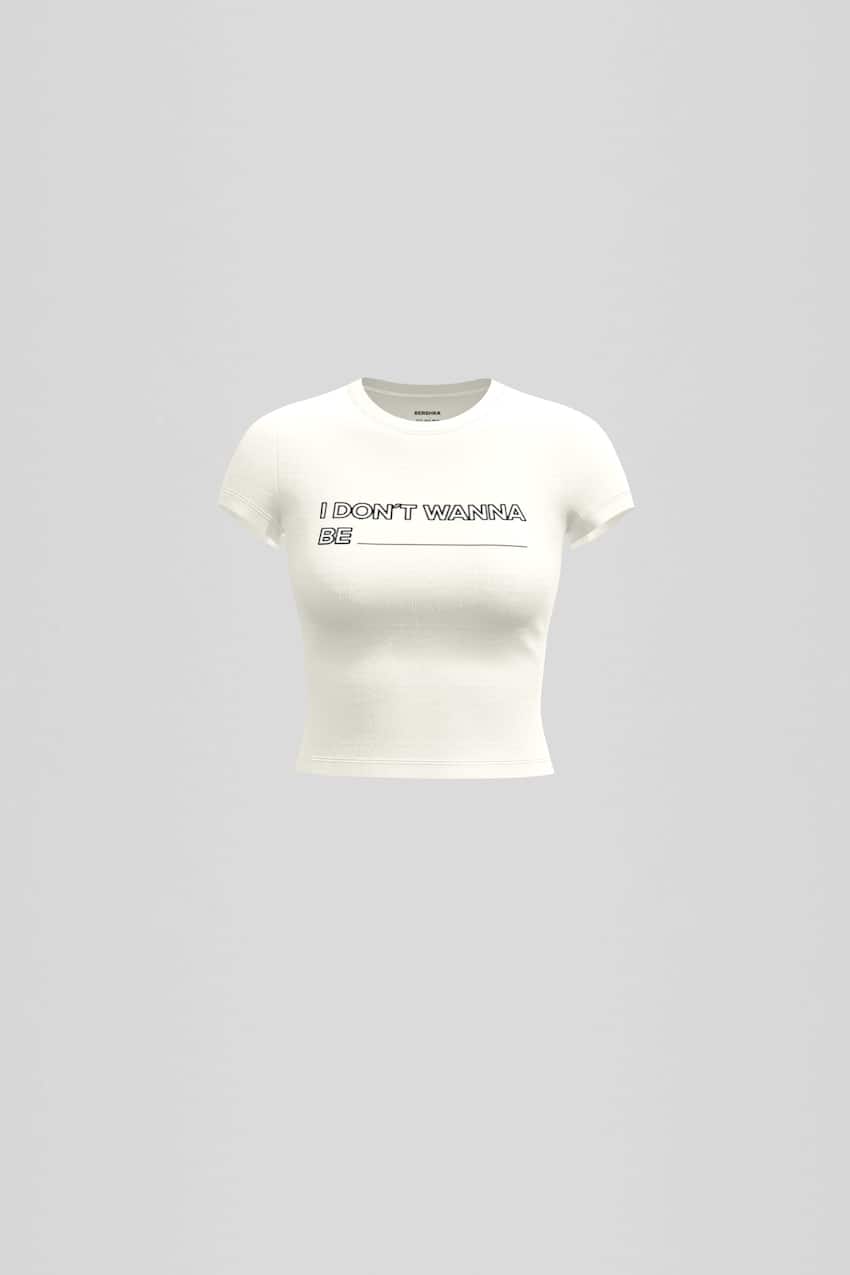 Short sleeve T-shirt with print-Off white-0