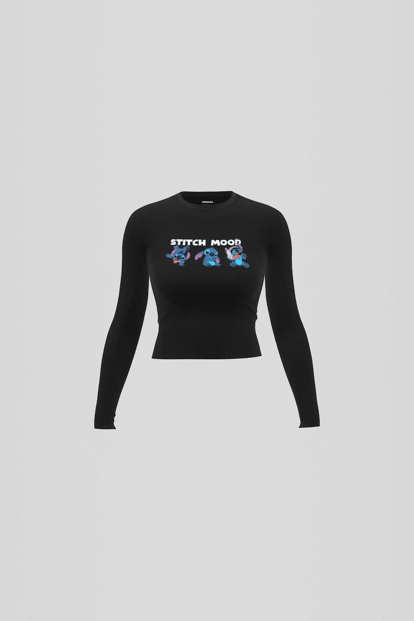 Lilo & Stitch long sleeve T-shirt-Black-0