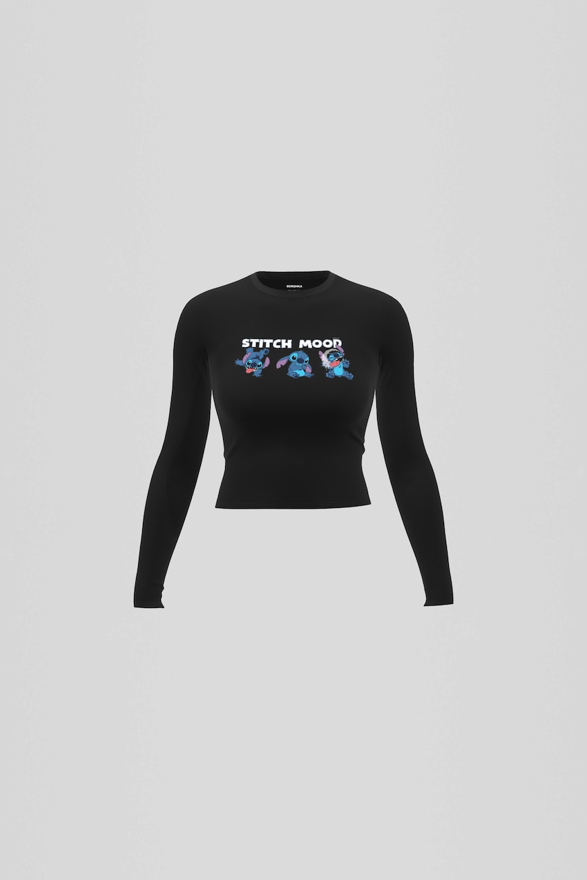 T-shirt Lilo et Stitch manches longues-Noir-0