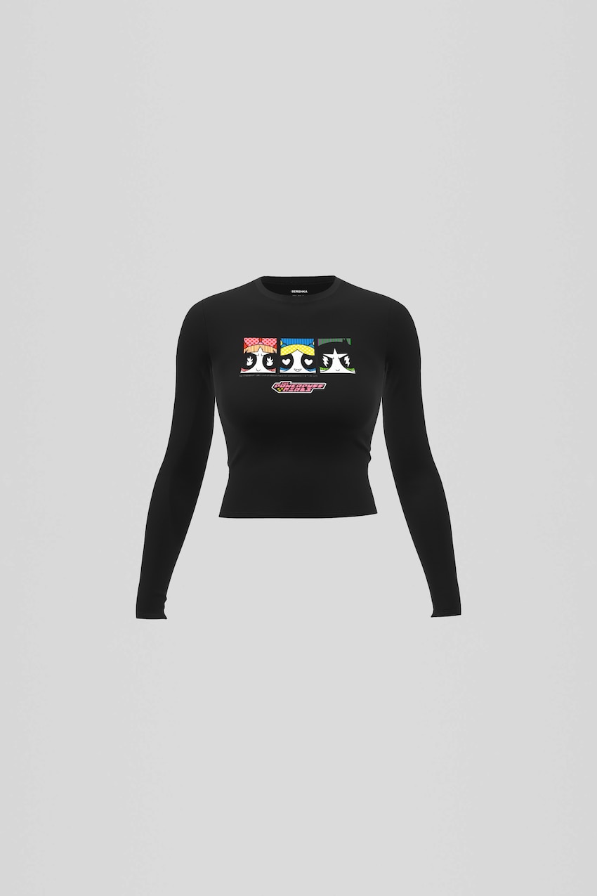 Powerpuff Girls T-shirt met lange mouw-Zwart-0