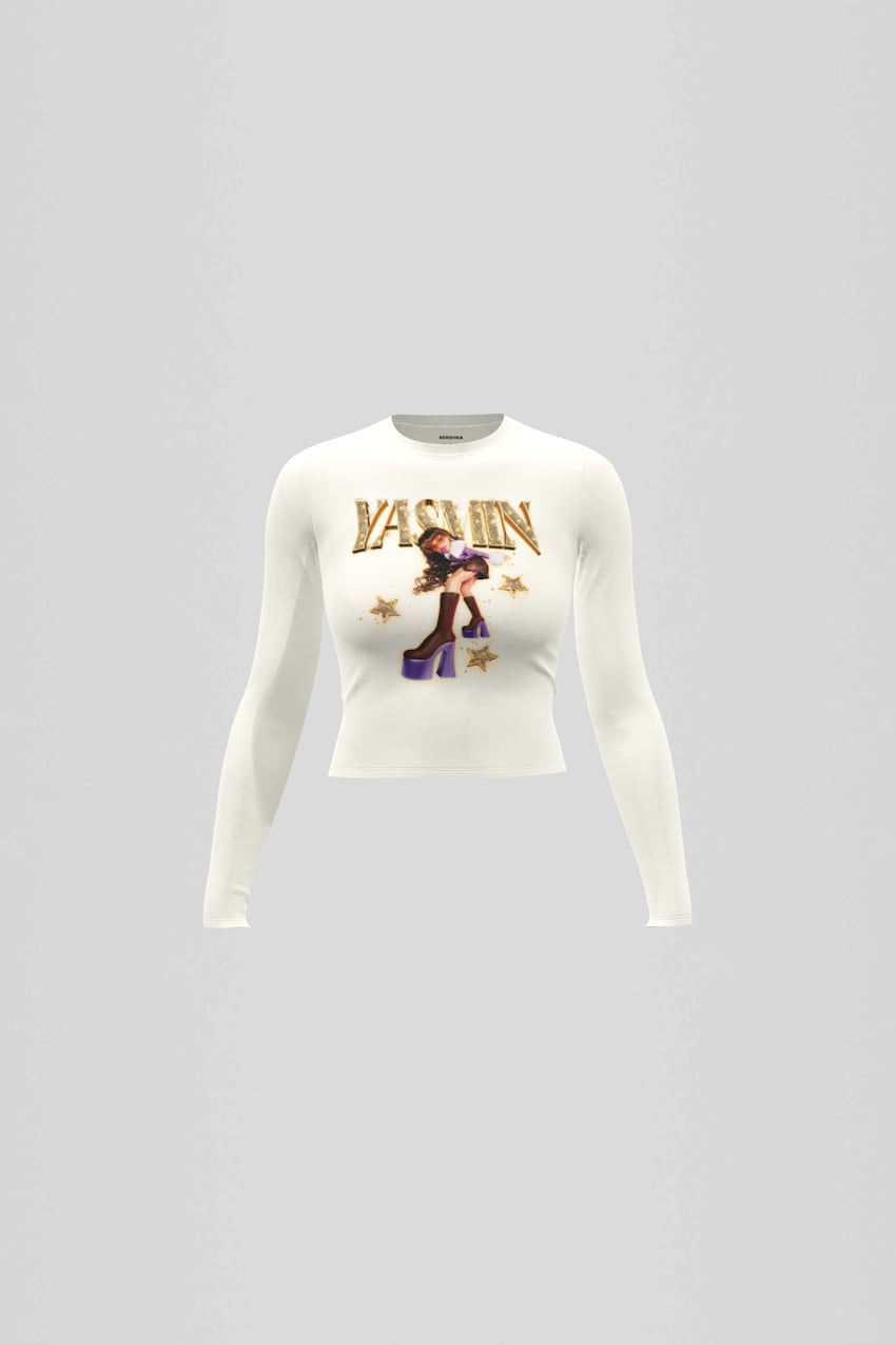 Långärmad t-shirt Bratz-Krämfärgad-0