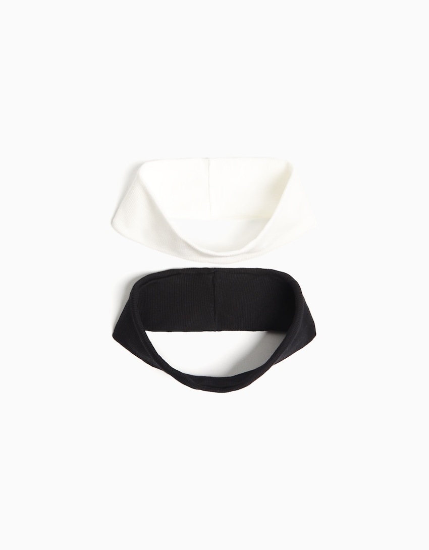 Pack 2 diademas turbante lisas-Negro-0