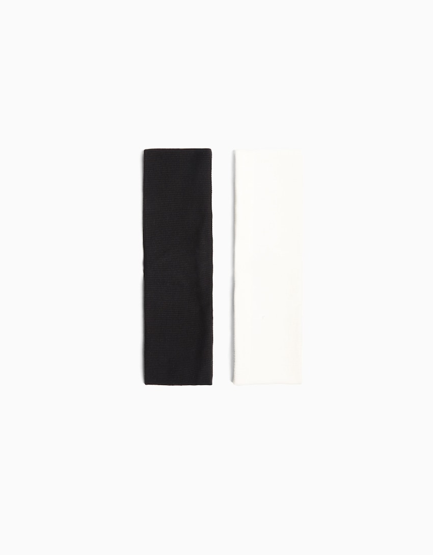 2er-Pack unifarbene Haarbänder-Schwarz-4