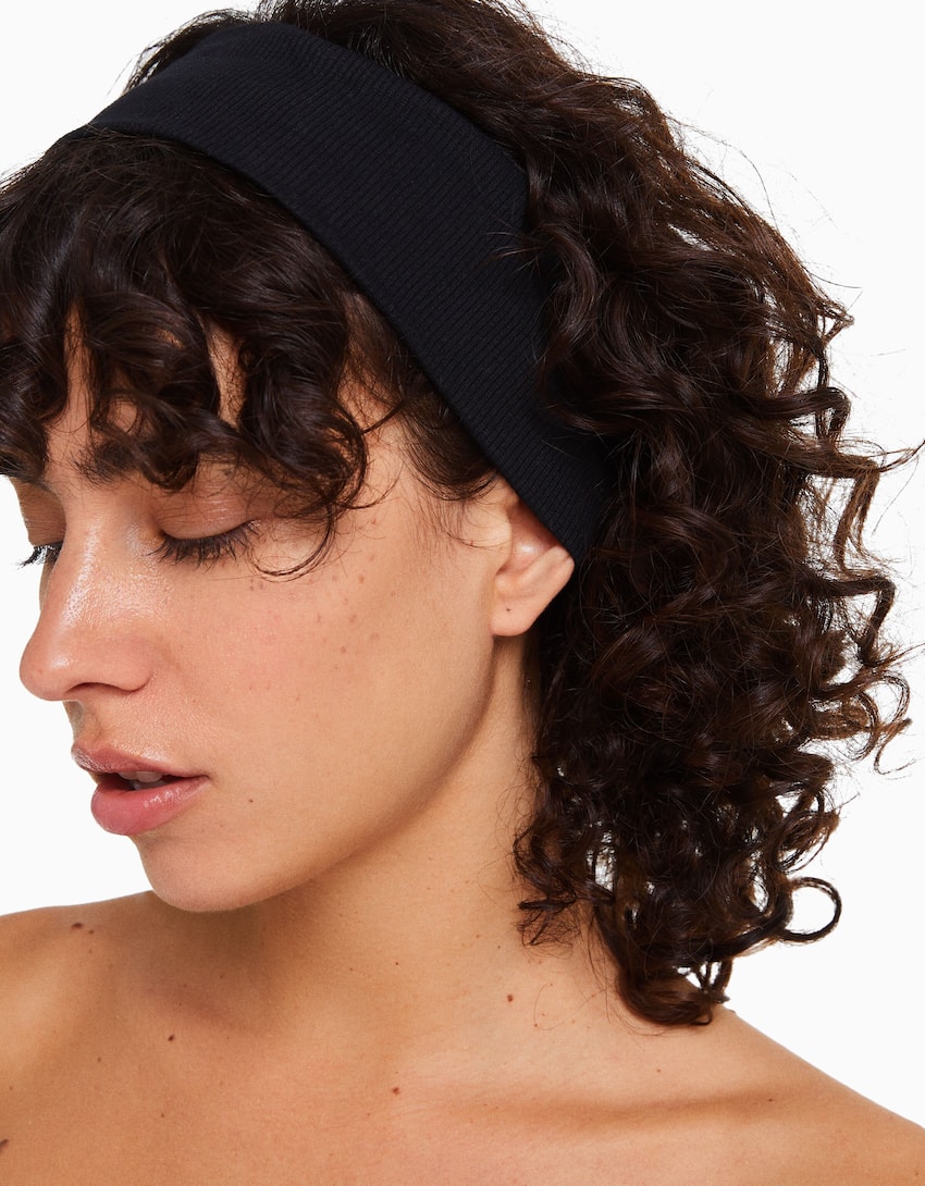 Pack 2 bandoletes turbante lisas-Preto-1