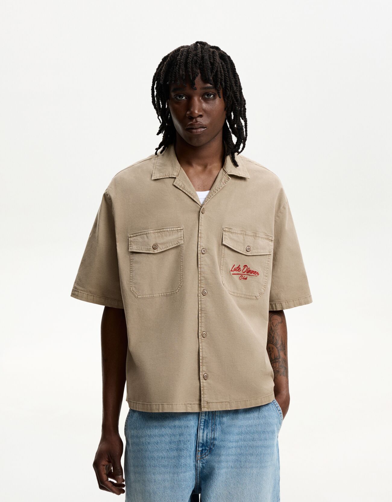 Embroidered Boxy Shirt
