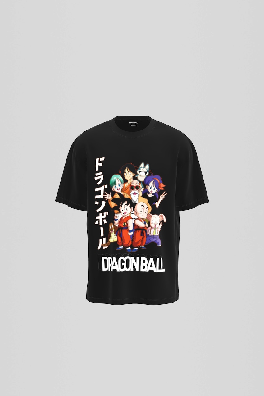 T-shirt Dragon Ball manga curta-Preto-0