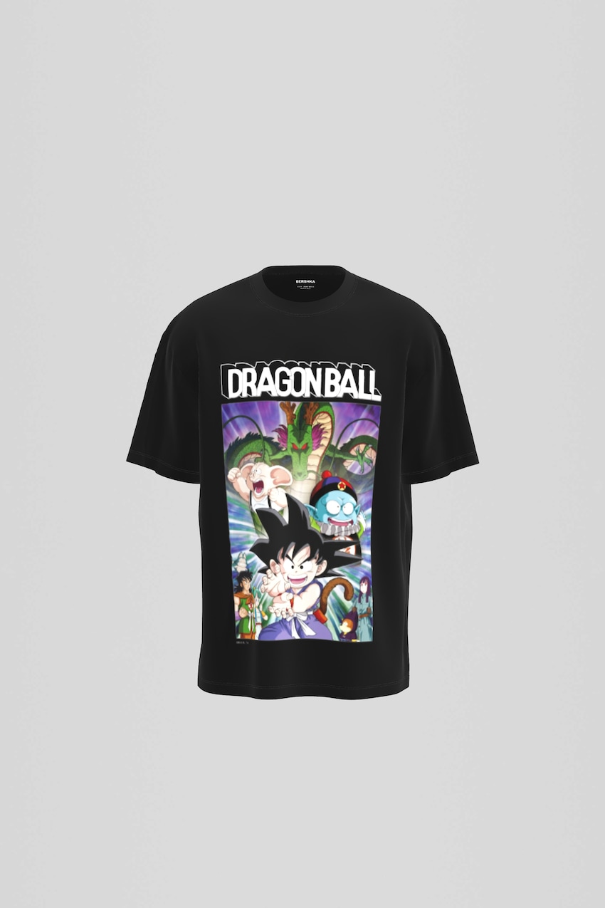 T-shirt Dragon Ball manga curta-Preto-0