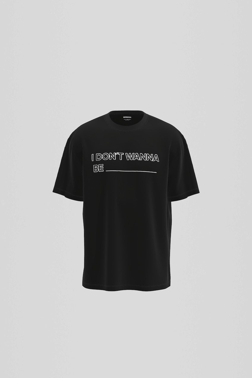 T-shirt manches courtes imprimé-Noir-0